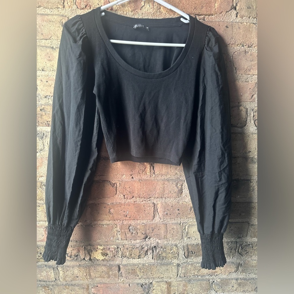 Zara Black Long Sleeve Blouse